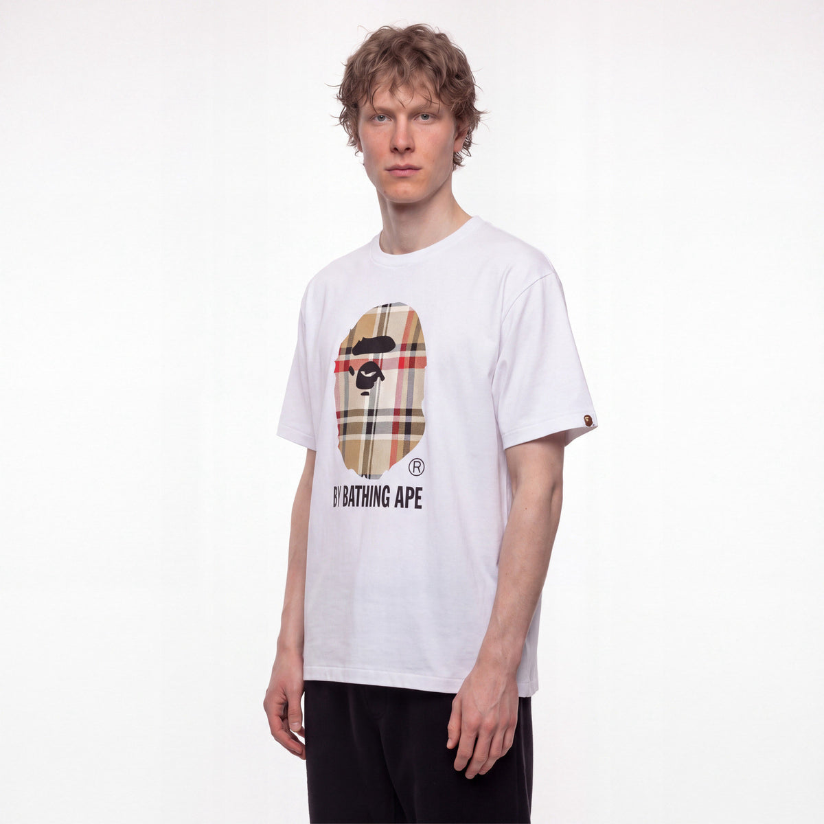 tričko BAPE Check by Bathing T-Shirt White/Beige ADONIO