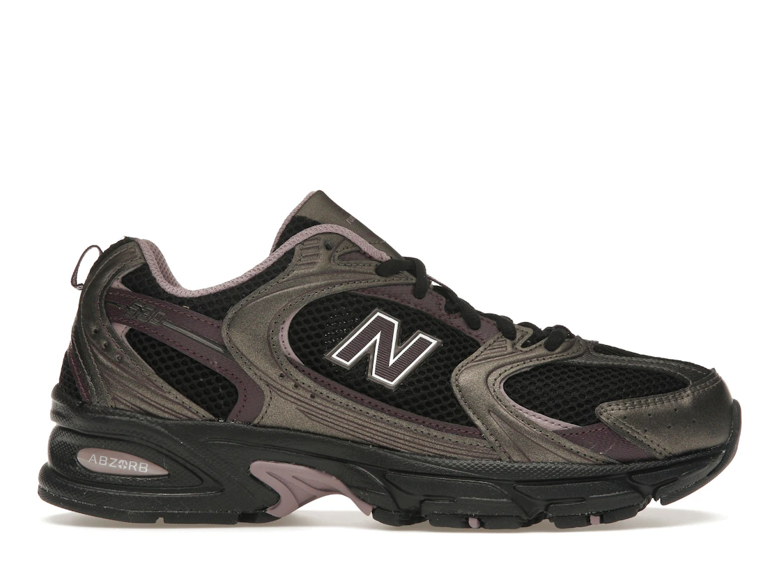 New Balance 530 Black Metallic Plum Brown