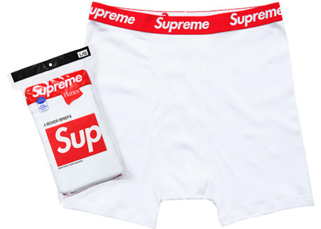 Supreme Hanes Boxer Briefs (4 Pack) White ADONIO