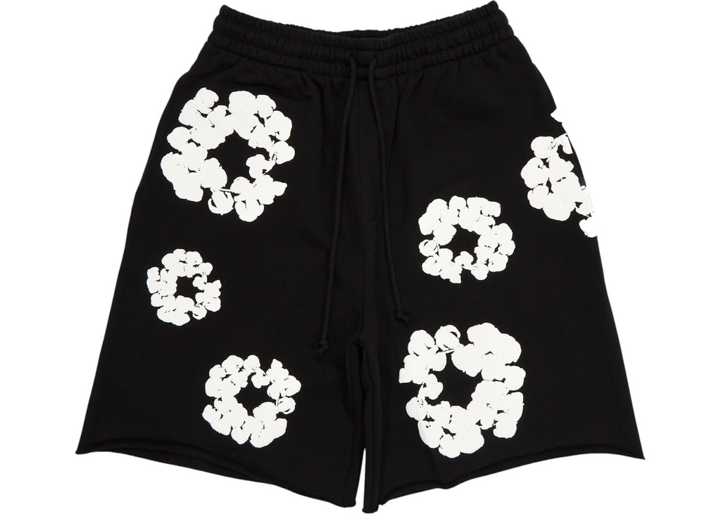 šortky Denim Tears The Cotton Wreath Shorts Black ADONIO