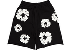 šortky Denim Tears The Cotton Wreath Shorts Black ADONIO
