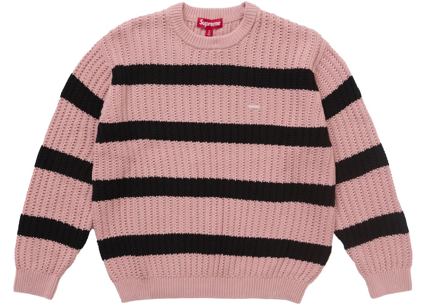 Supreme Loose Gauge Stripe Small Box Sweater Pink
