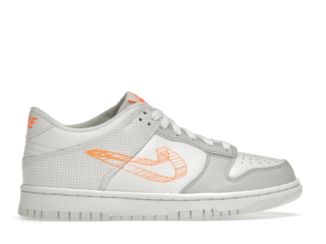 Nike Dunk Low SE 3D Swoosh Pure Platinum Total Orange (GS)