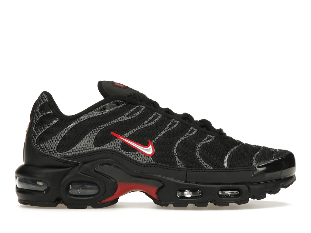 Nike Air Max Plus Black University Red Metallic Silver