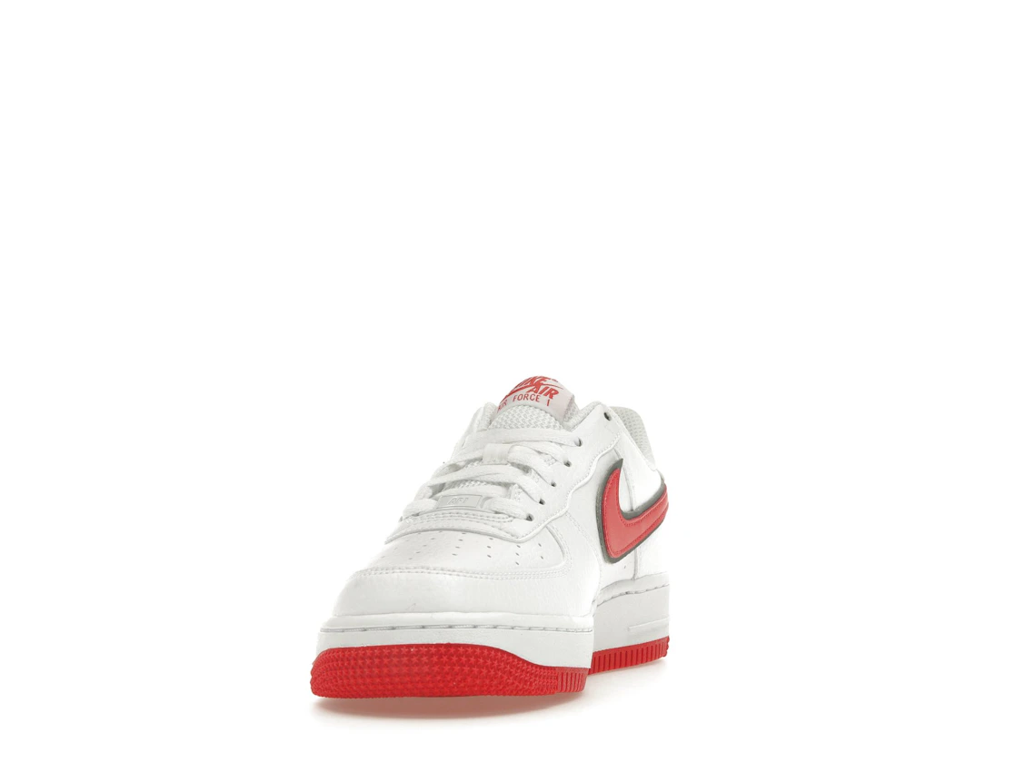 Nike Air Force 1 White Habanero Red Mini Swoosh (GS)