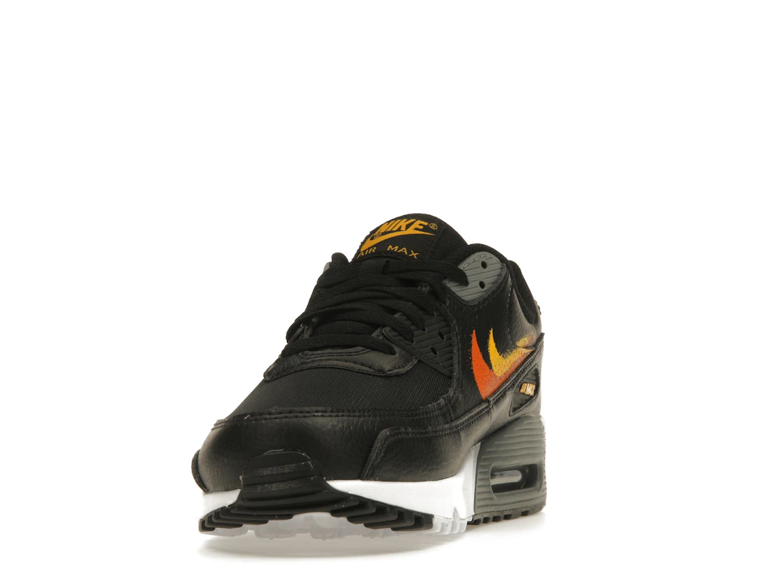 Nike Air Max 90 Spray Paint Swoosh Black University Gold