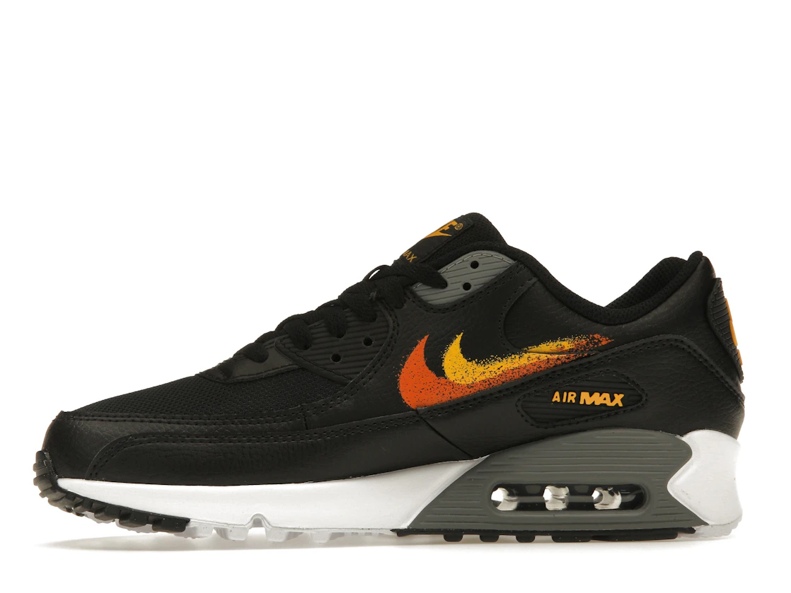 Nike Air Max 90 Spray Paint Swoosh Black University Gold