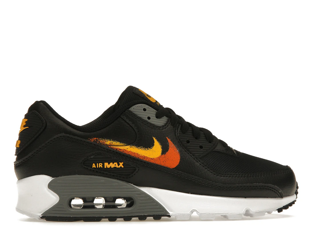 Nike Air Max 90 Spray Paint Swoosh Black University Gold