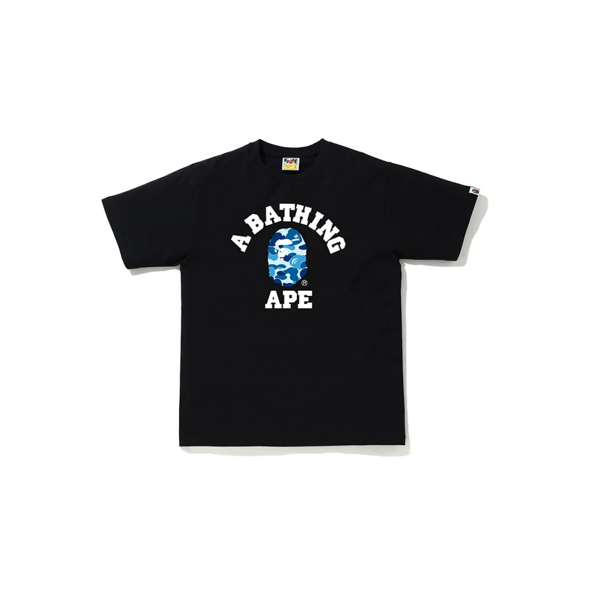 tričko BAPE ABC Camo College T-Shirt Black/Blue ADONIO