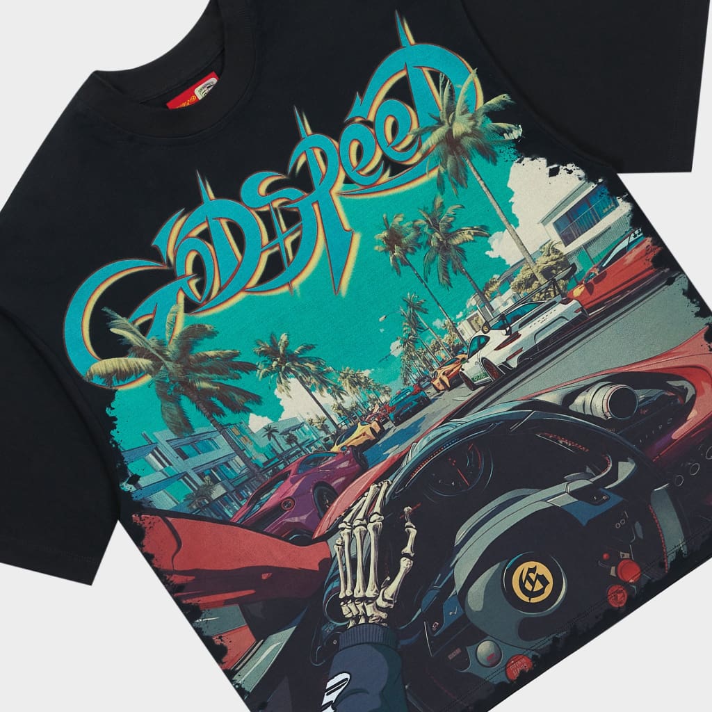 Godspeed Power Steering Tee, Black