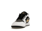 Jordan 1 Low White Black Metallic Gold Swoosh