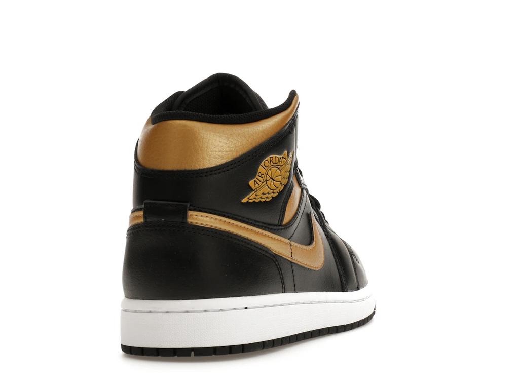 Jordan 1 Mid Black Metallic Gold