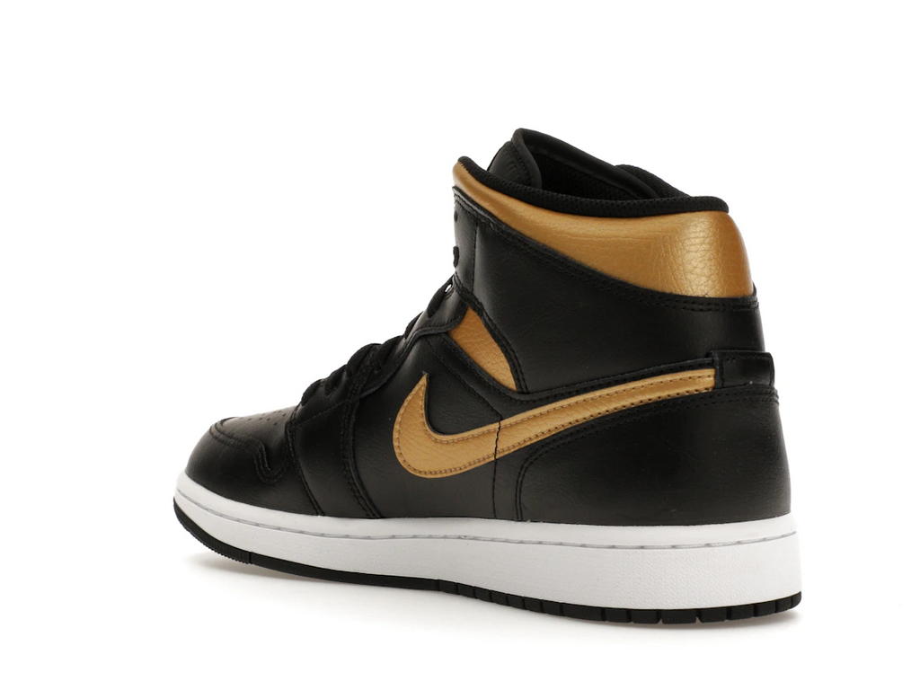 Jordan 1 Mid Black Metallic Gold