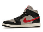Jordan 1 Mid Black College Grey Gym Red (W)