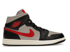 Jordan 1 Mid Black College Grey Gym Red (W)