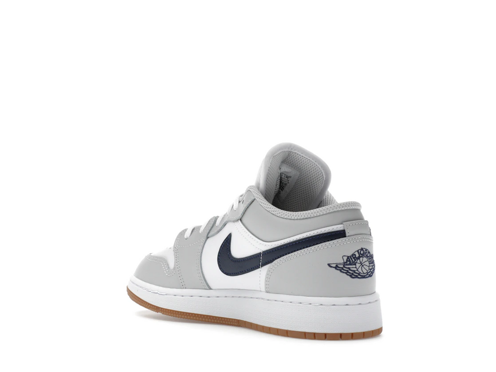 Jordan 1 Low White Neutral Grey Gum Midnight Navy (GS)