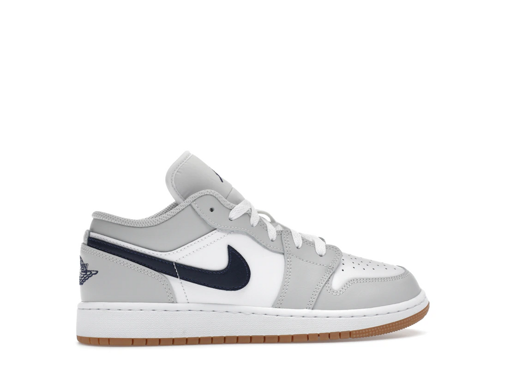 Jordan 1 Low White Neutral Grey Gum Midnight Navy (GS)