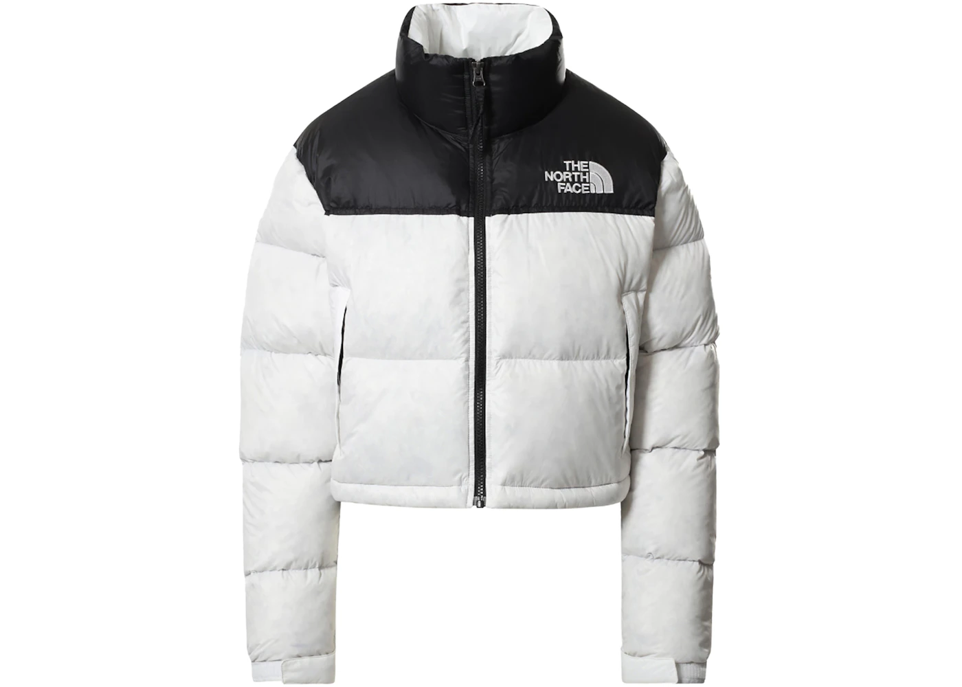 The North Face Womens Nuptse 700 Fill Short Jacket TNF White-TNF Black