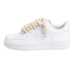 Nike Air Force 1 White Low 07 Rope Laces Beige