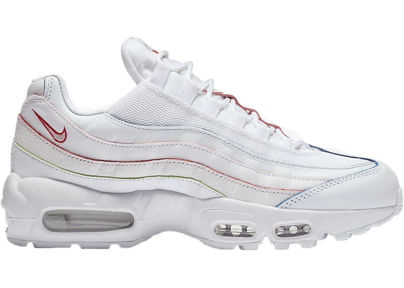 Nike Air Max 95 Triple White (Rainbow Borders) (W)