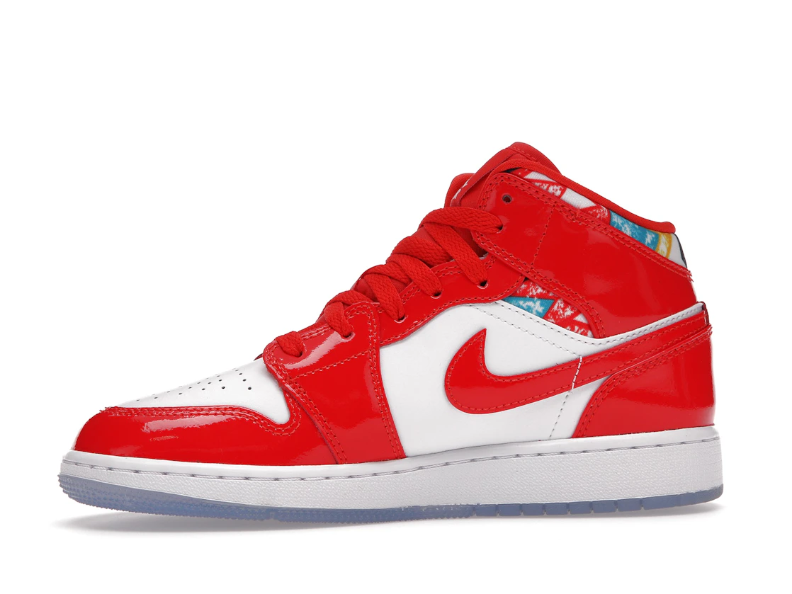 Air Jordan 1 Mid Barcelona Sweater Red Patent (GS)