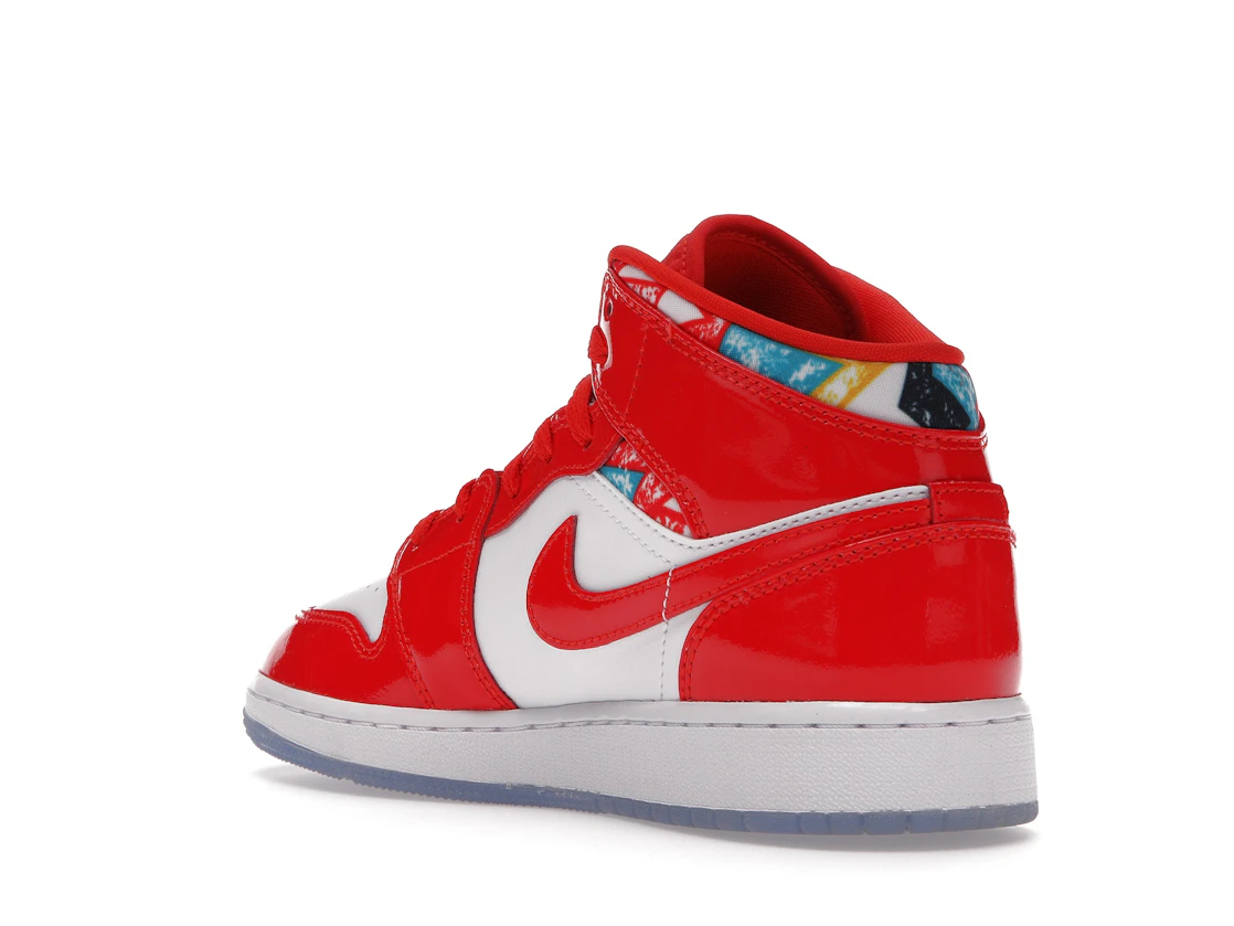 Air Jordan 1 Mid Barcelona Sweater Red Patent (GS)
