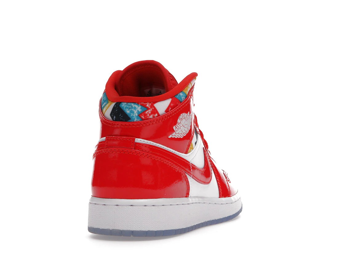 Air Jordan 1 Mid Barcelona Sweater Red Patent (GS)