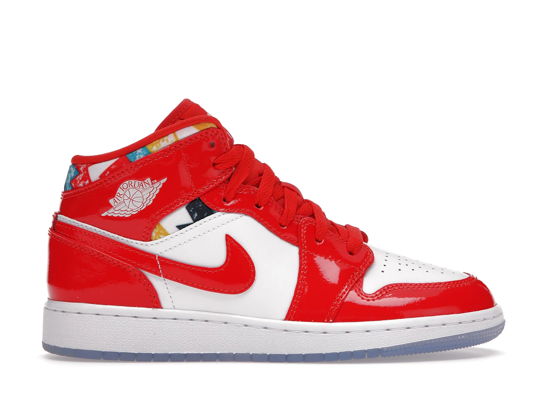 Air Jordan 1 Mid Barcelona Sweater Red Patent (GS)
