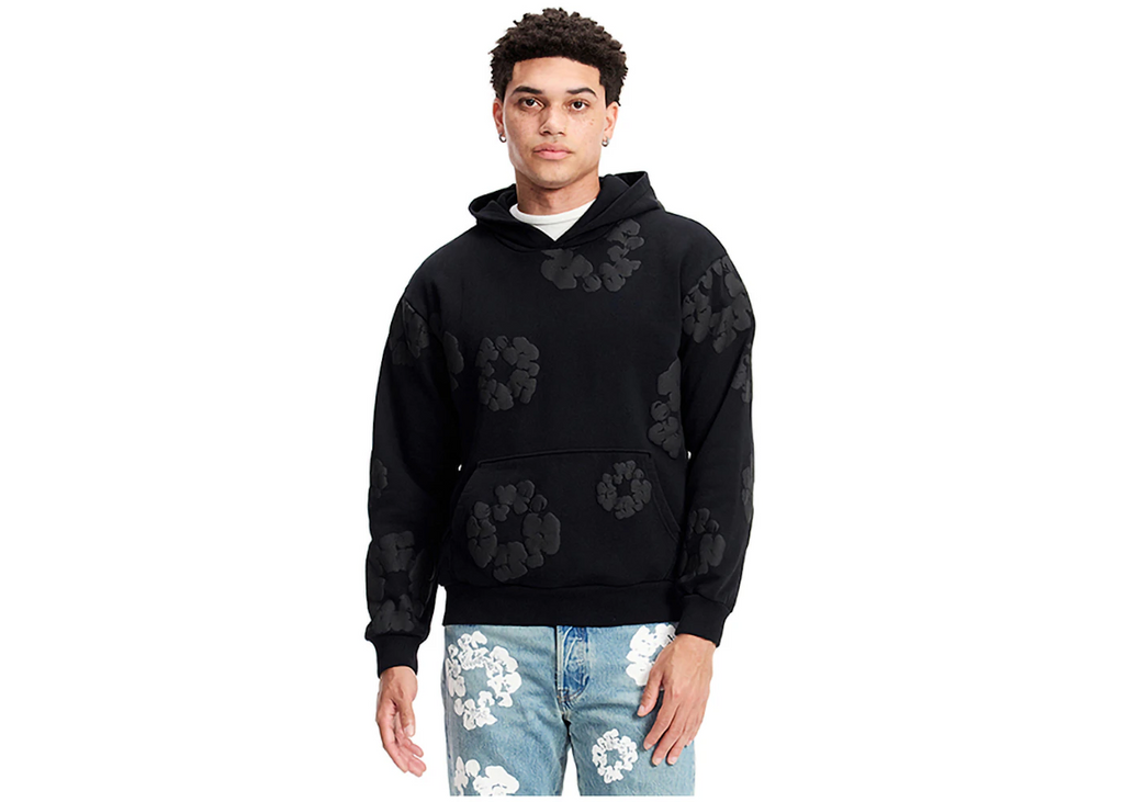Denim Tears Cotton Wreath Hoodie Black Monochrome