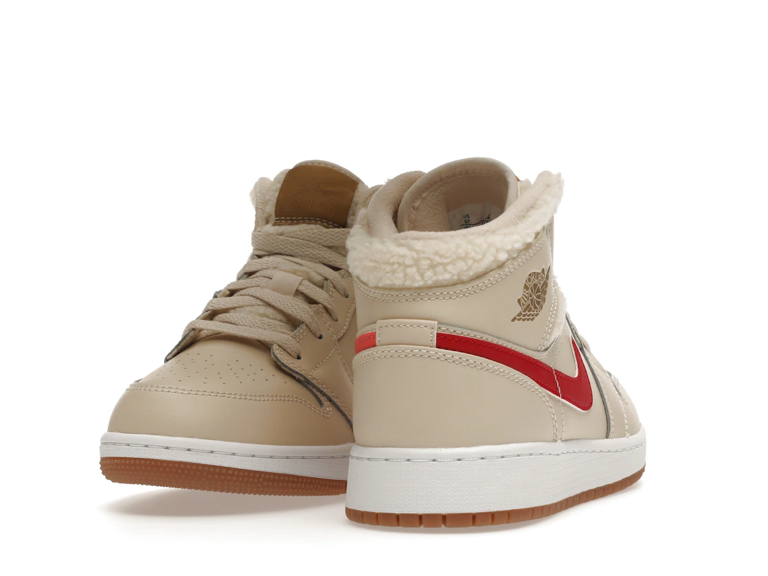 Jordan 1 Mid Utility Fleece Pearl White (GS)