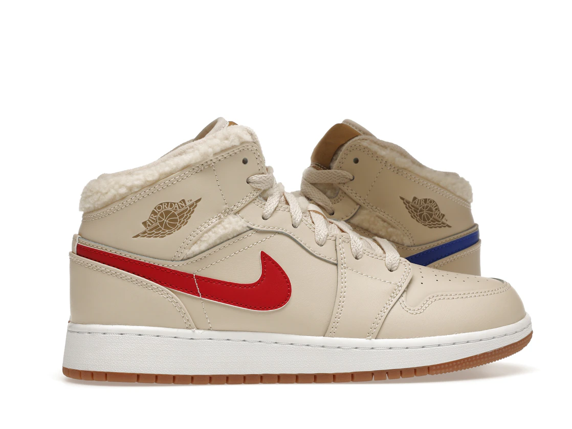 Jordan 1 Mid Utility Fleece Pearl White (GS)
