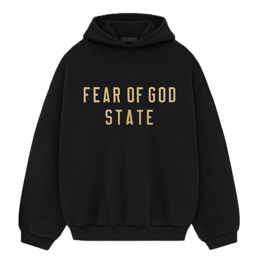Fear of God Essentials Hoodie FW24 Black Yellow State