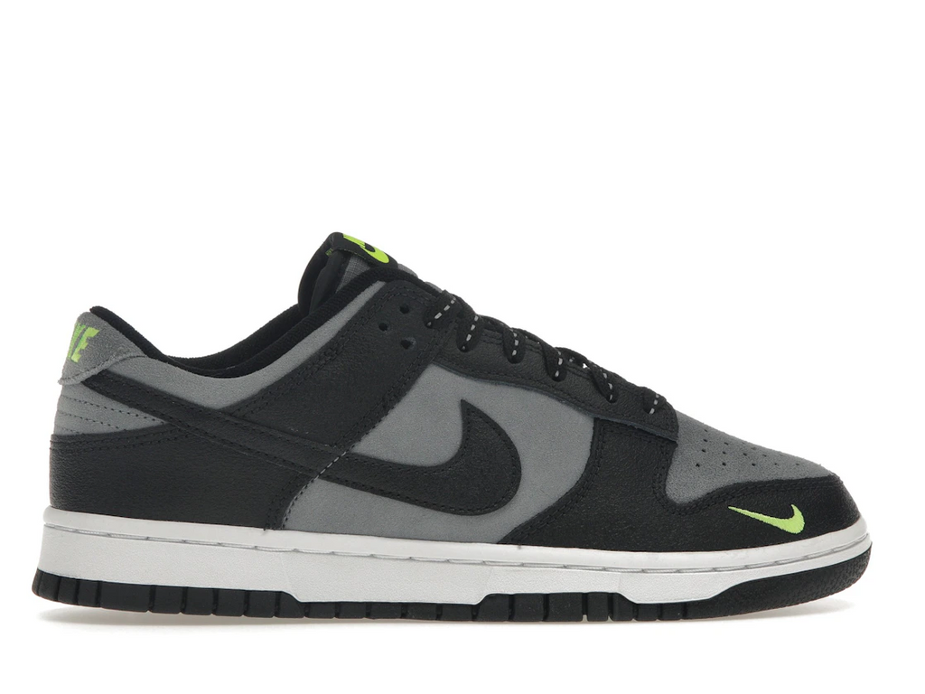 Nike Dunk Low Black Cool Grey Volt Mini Swoosh