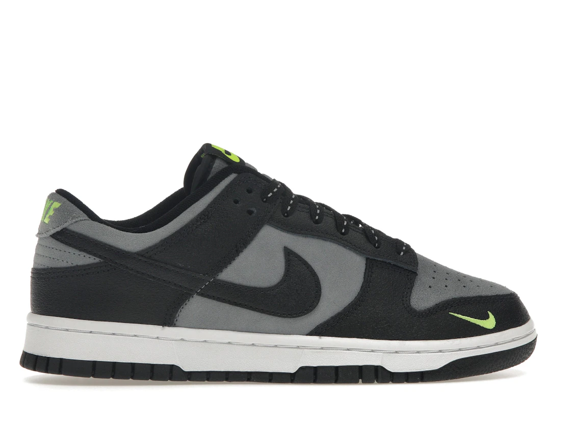 Nike Dunk Low Black Cool Grey Volt Mini Swoosh