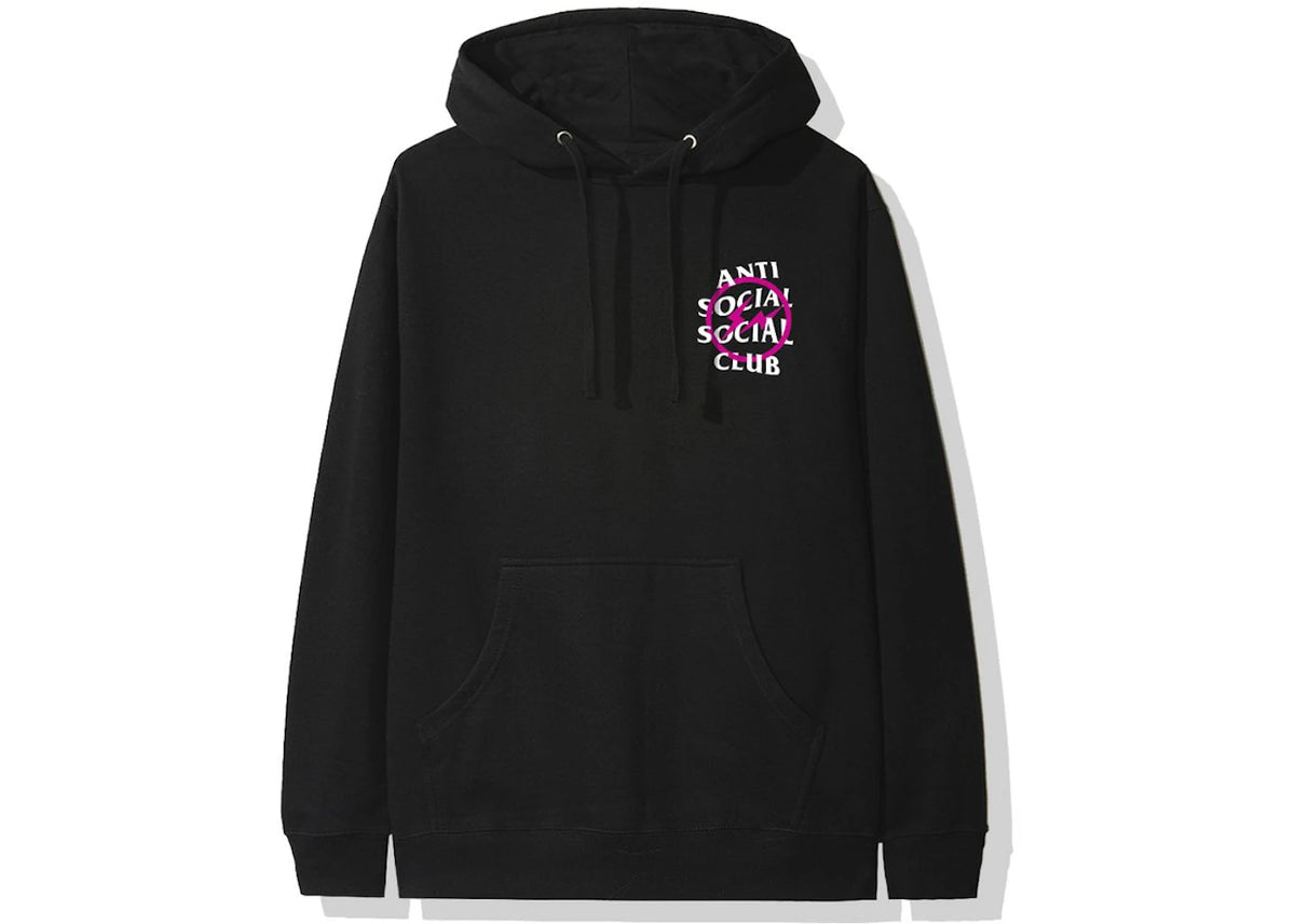 Anti Social Social Club x Fragment Pink Bolt Hoodie Black
