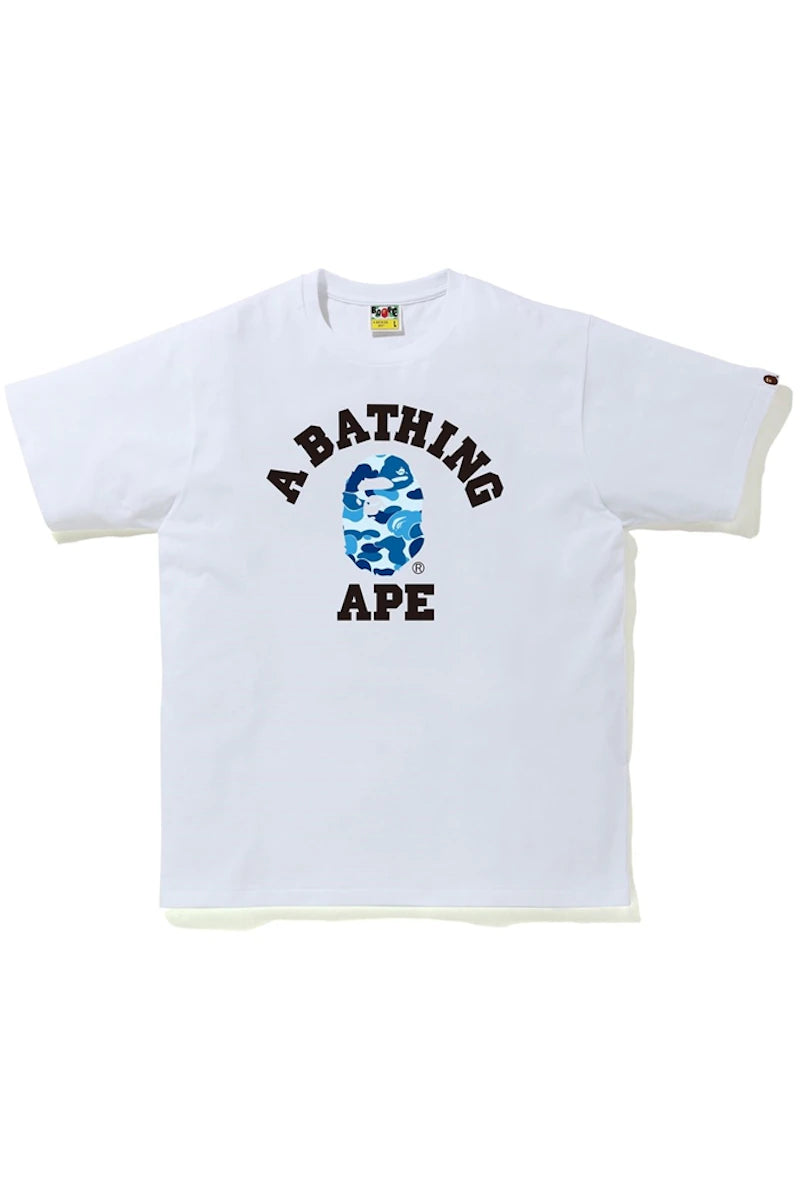 tričko BAPE ABC Camo College T-Shirt White/Blue ADONIO