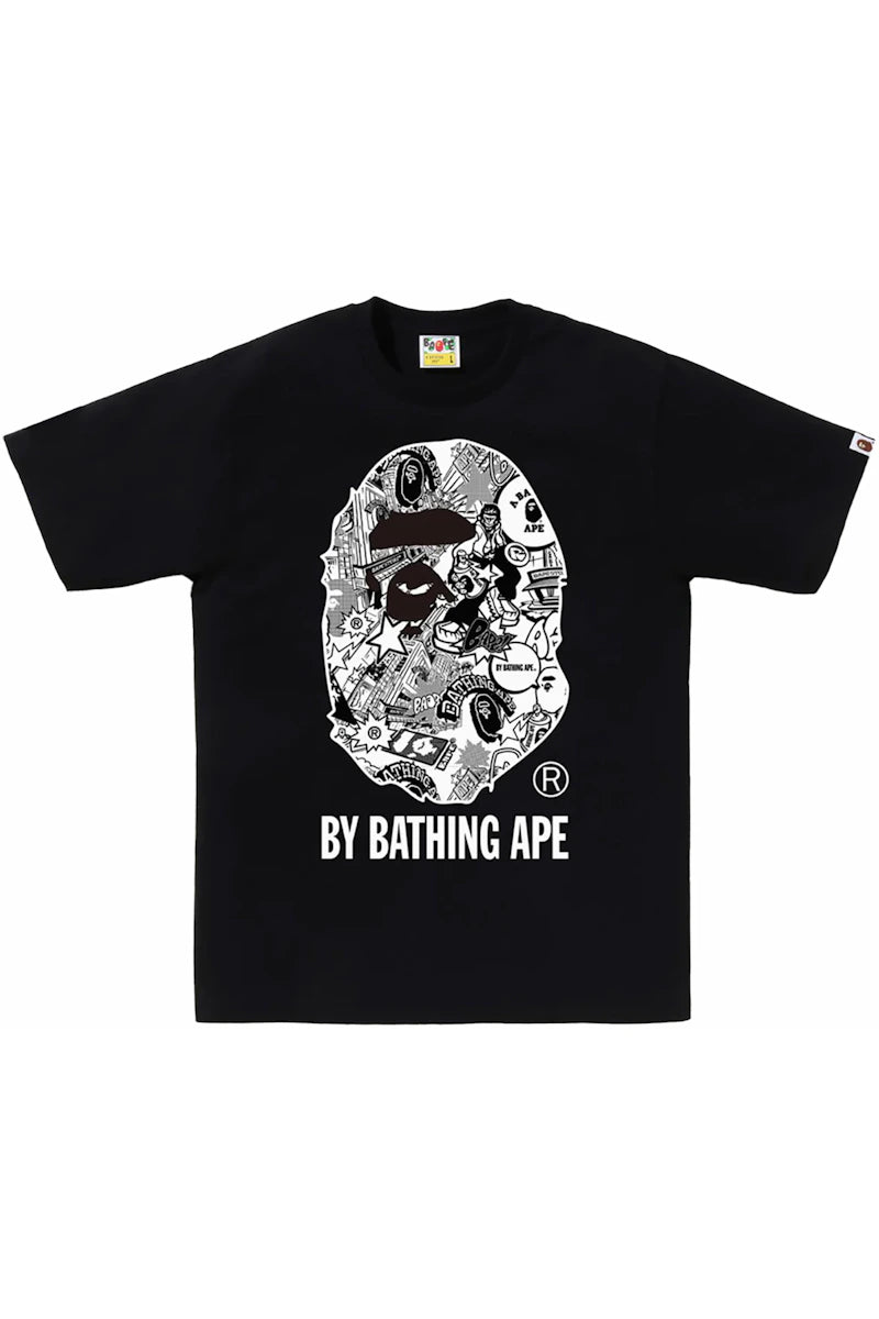 Bape Comic Art Ape Head T-Shirt Black