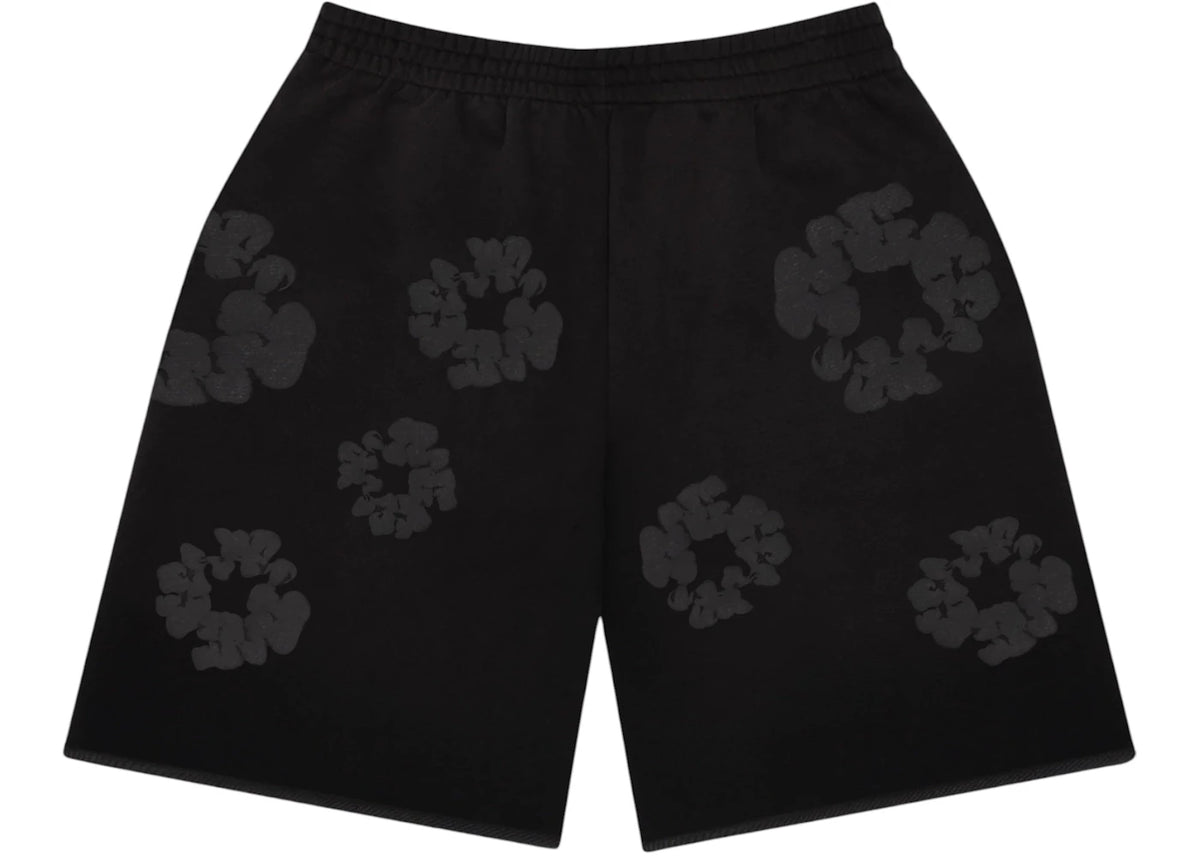 oblečení Denim Tears Faded Mono Cotton Wreath Sweatshorts Black ADONIO