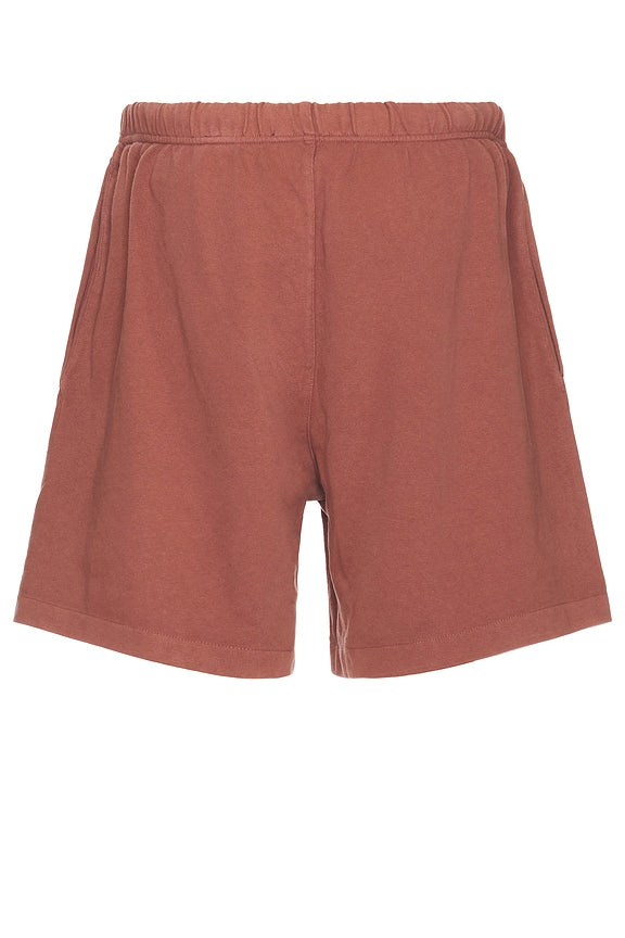 Fear of God Essentials Heavy Jersey Soccer Shorts Crimson