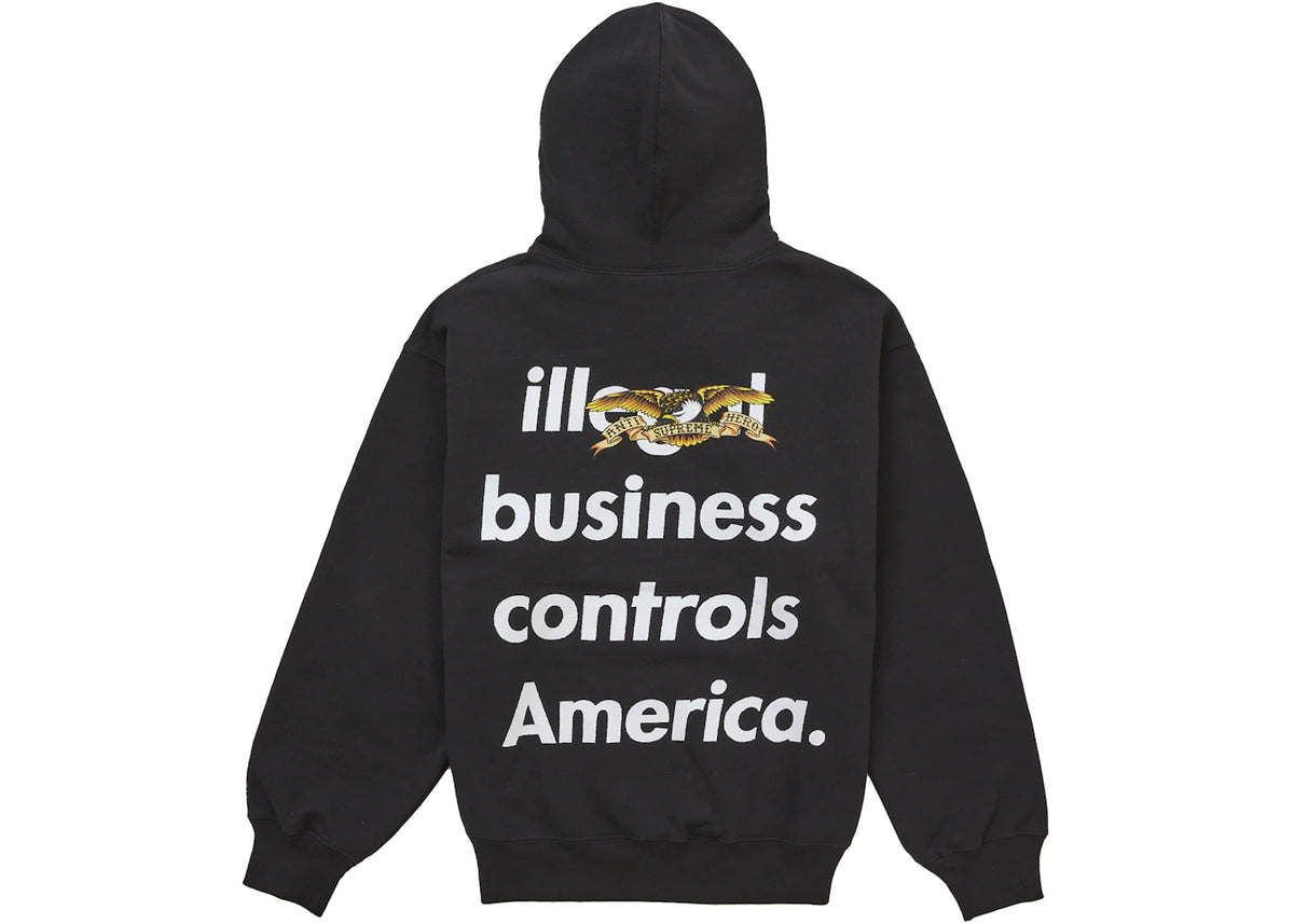 Supreme ANTIHERO Hooded Sweatshirt (FW25) Black ADONIO
