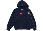 Supreme MM6 Maison Margiela Box Logo Zip Up Hooded Sweatshirt Navy ADONIO