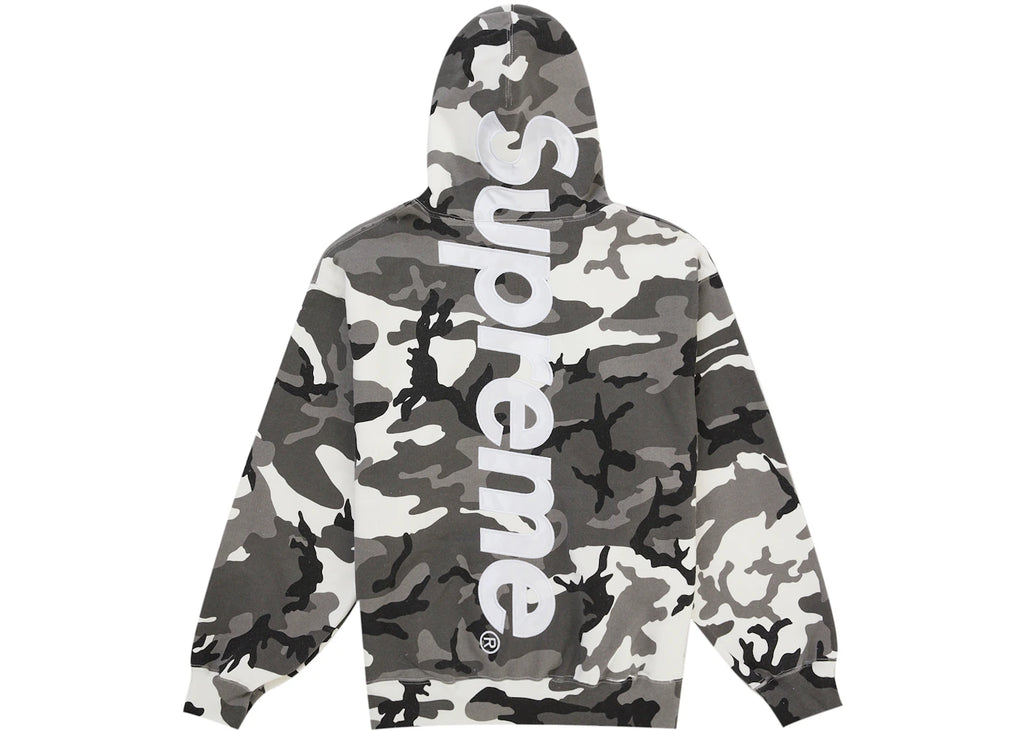 Supreme Satin Applique Hooded Sweatshirt (SS26) Snow Camo