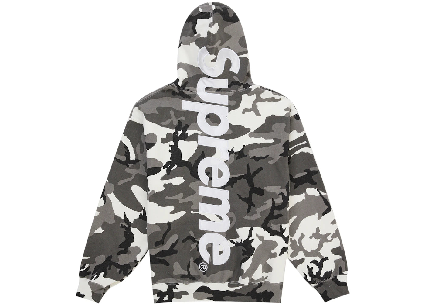 Supreme Satin Applique Hooded Sweatshirt (SS26) Snow Camo
