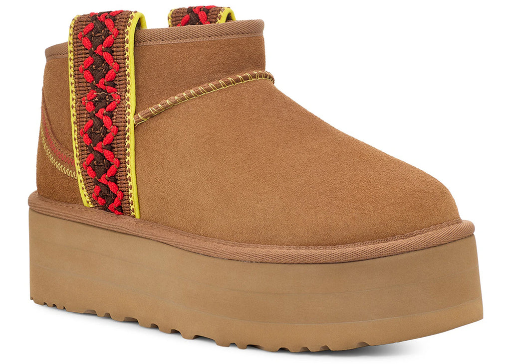 tenisky a boty UGG Classic Ultra Mini Braid Boot Chestnut (W) 1138491-CHE ADONIO