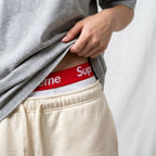 Supreme Hanes Boxer Briefs White – detail gumy, kraťasy