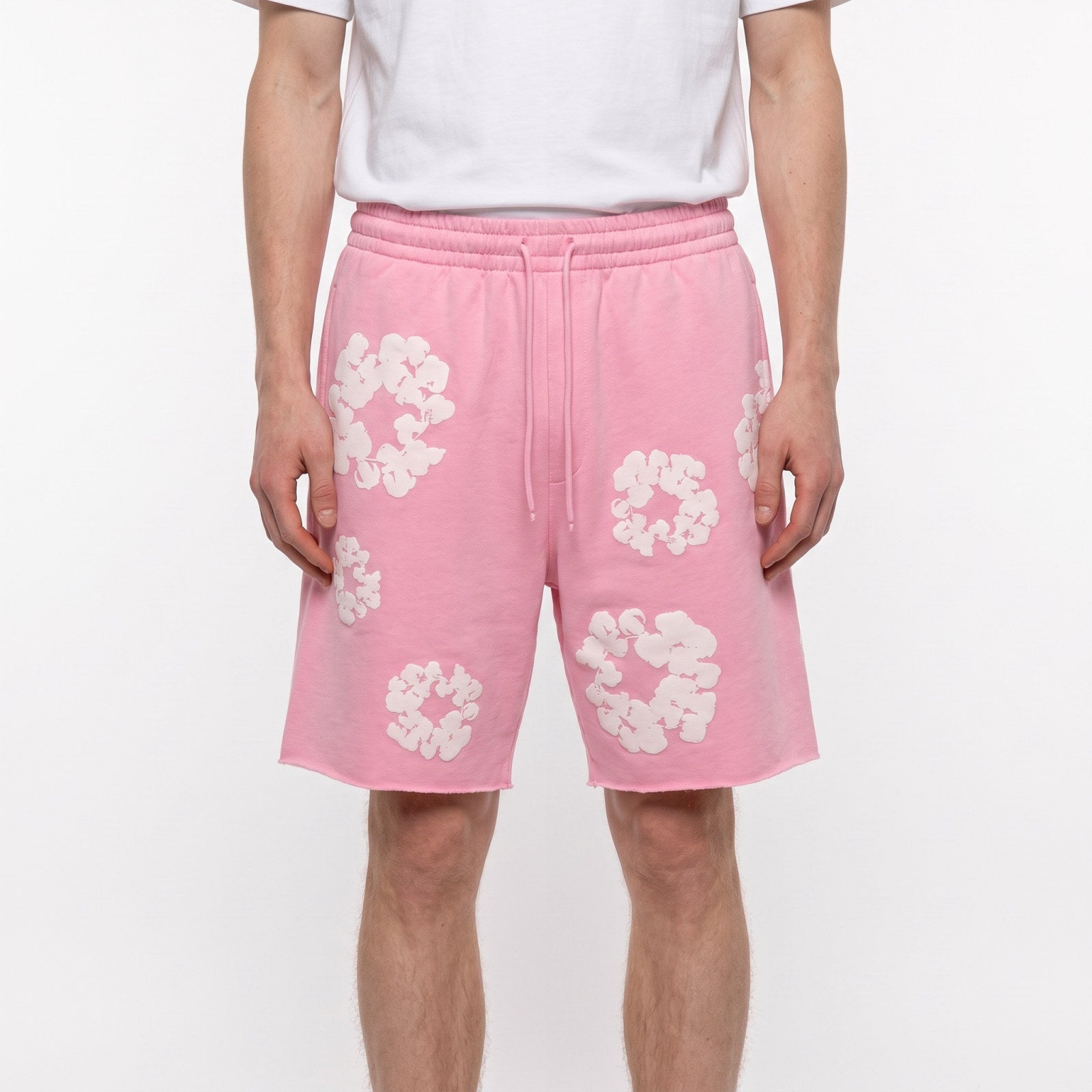 Denim Tears The Cotton Wreath Shorts Pink – model foto