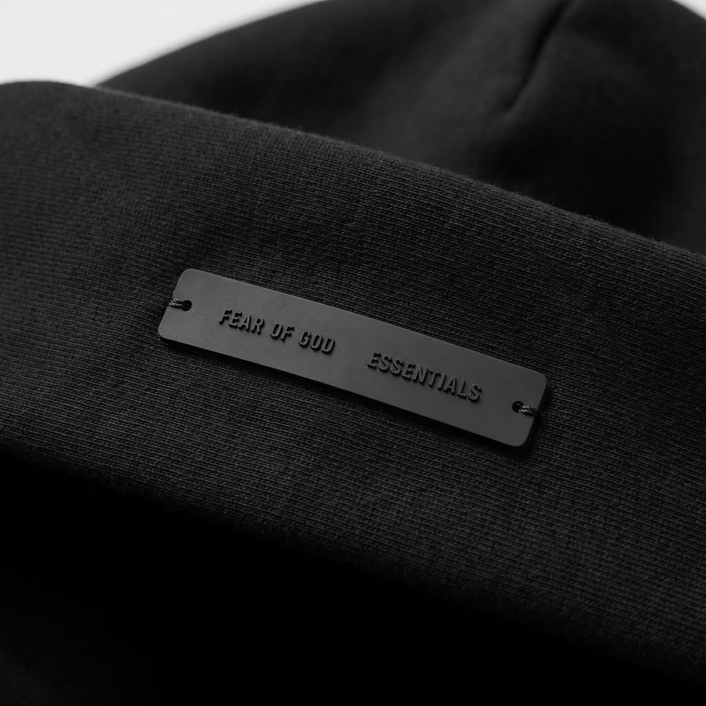 Fear of God Essentials Classic S25 Zip-Up Hoodie Glossy Jet Black ADONIO
