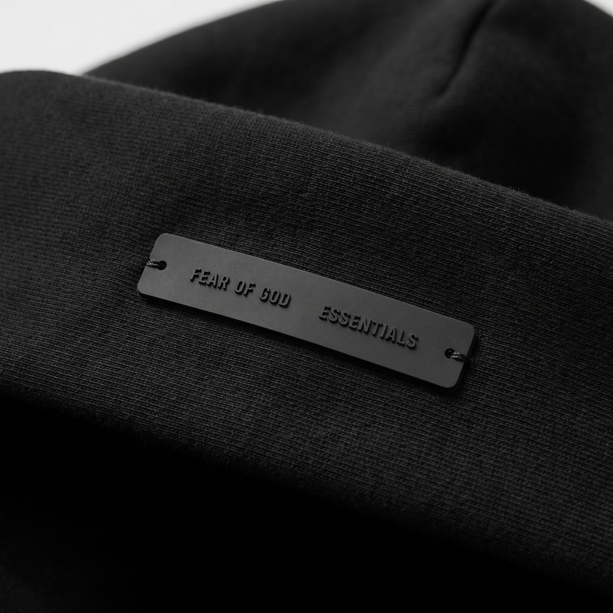 Fear of God Essentials Classic S25 Zip-Up Hoodie Glossy Jet Black ADONIO