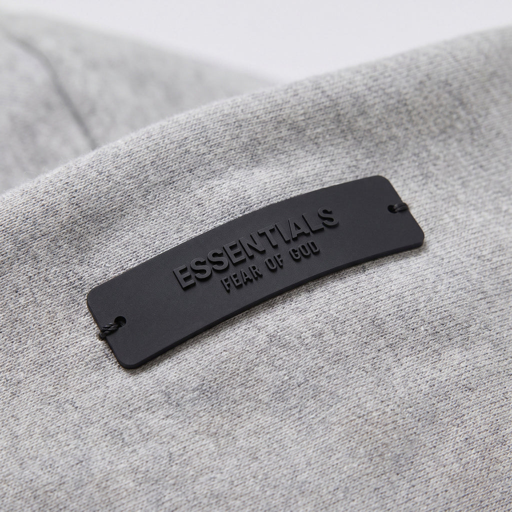 Fear of God Essentials S24 Fleece Hoodie Light Heather Grey – detail