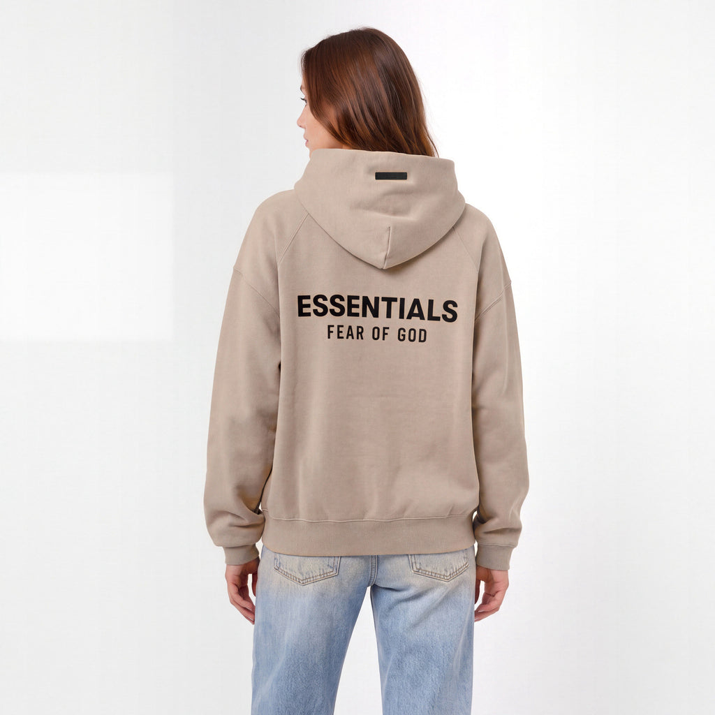 Fear of God Essentials S24 Fleece Hoodie Desert ADONIO